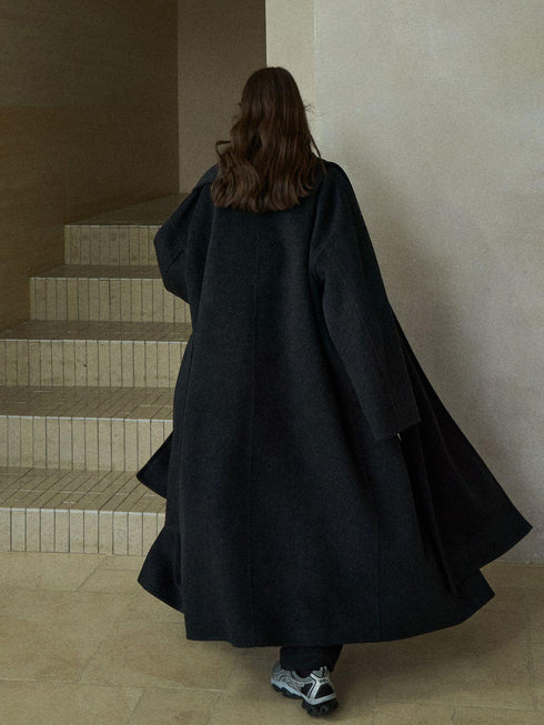 Halo Shawl-Collar Double-Faced Wool Coat